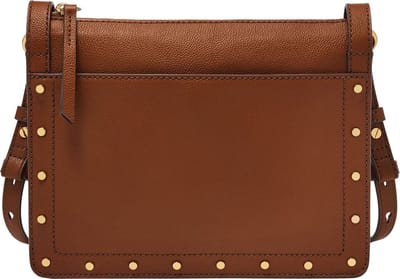 FOSSIL Leren Schoudertas Taryn Crossbody Bag Brown Bruine