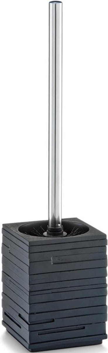 1x Toiletborstels zwart leisteen look 38,5 cm - Huishouding - Badkameraccessoires/benodigdheden - Toiletaccessoires/benodigdheden - Wc-borstels/toiletborstels