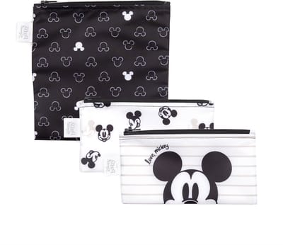 Bumkins - Reusable Snack Bag | Herbruikbare Snackzakjes (3 stuks) - Disney Love, Mickey