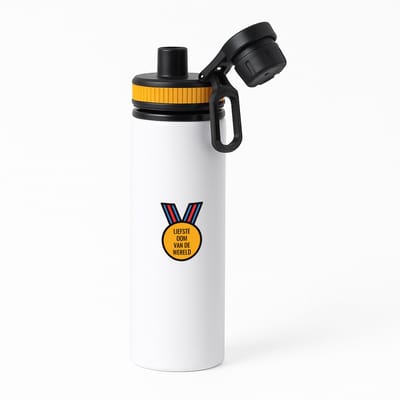 Hacebo® - liefste oom van de wereld waterfles met draaidop oranje - Oom - de liefste oom - verjaardagscadeau - verjaardag - cadeau - cadeautje voor oom - oom artikelen - kado - geschenk - gift - water fles - 850ML