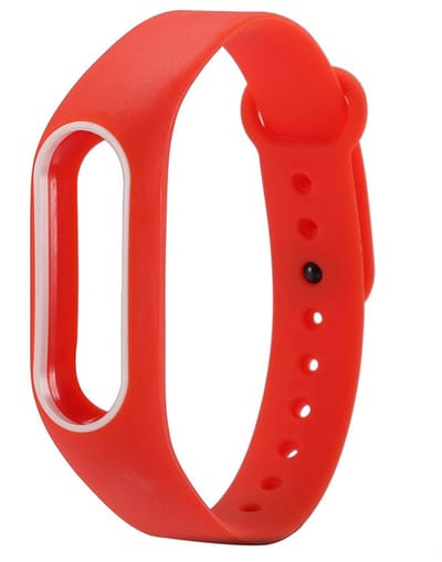 By Qubix - Geschikt voor Xiaomi Mi band 2 DUO COLOR bandje voor CA0600B - Rood
