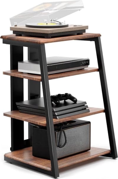 Platen meubel - Platenkast voor lp - Audio meubel - Platenmeubel - LP opslag - Platenspeler kast - Platenspeler meubel - Vynyl kast - 61x52x78cm - Walnootbruin