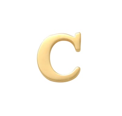 New Bling 9NBG-902C Gouden Letter Oorknop C - 1/2 paar - 14 Karaat - 3,6x3,2mm - Oorbel - Cadeau voor haar - Goud