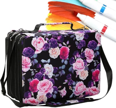 Marker Opbergtas - Etui Pennenhouder - Hobby Kunst Studio - 224 Pennen Slots - 35x26x13 cm - Zwart