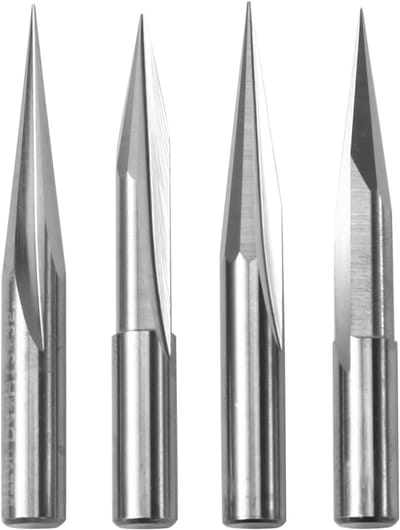 Graveerfrees Set - Houtsnijgereedschap - Precisie Frezen - V-vorm Schacht - 4 stuks 6mm - Metaal