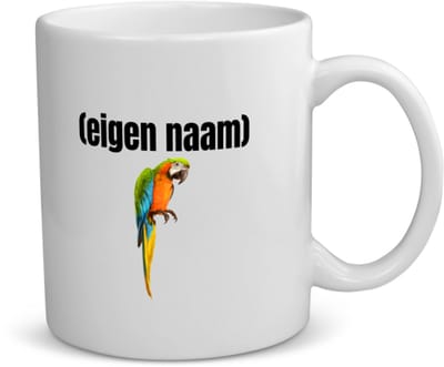 Akyol - papegaai met eigen naam koffiemok - theemok - Papegaai - papegaai liefhebbers - iemand die houdt van papegaaien - verjaardag - cadeau - kado - 350 ML inhoud