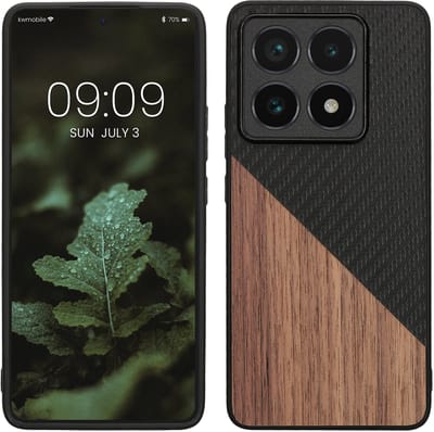 kwmobile hoesje geschikt voor Xiaomi 14T Pro - Backcover in donkerbruin / zwart -Smartphonehoesje - design
