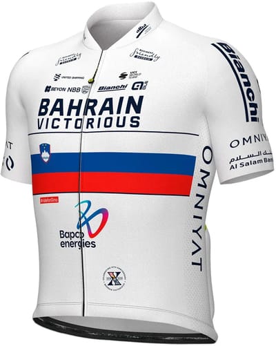 Ale Prime Bahrain Victorious Campione Slovenia Korte Mouw Wielertrui Wit S Man
