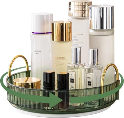 Draaibare Make-up Organizer - Cosmetica Opberger - Toilettafel Ordenen - 360 Graden Rotatie - 3 Lagen 47cm - Barnsteen