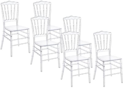 Vente-unique Set van 6 stoelen van vol polycarbonaat - Kristalkleurig - AMBELON