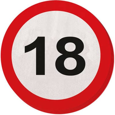 Folat - Servetten - Verkeersbord 18 (20 stuks)