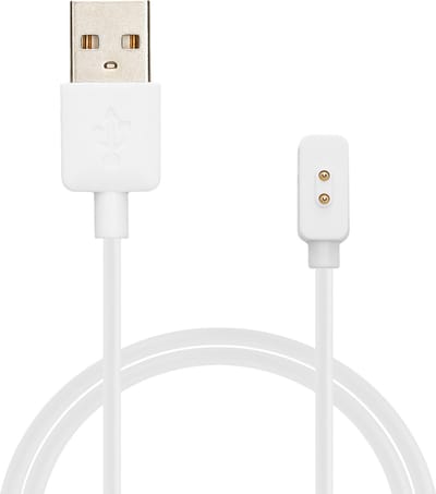 kwmobile USB-oplaadkabel geschikt voor Xiaomi Mi Band 10 / Band 9 / 8 / 8Pro / Redmi Watch 3 Active kabel - Laadkabel voor smartwatch - in wit