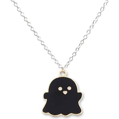 Schattige Cartoon Spook Vriendschap Koppel Hanger Kettingen Voor Koreaanse Mode Vrouwelijke Mannen Beste Vriend Lieve Vrouwen Kettingen Sieraden 45cm white