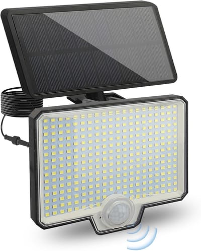 Zonne-energie Buitenverlichting met Bewegingsmelder en 294 LEDs - IP65 Waterdichte Wandlamp voor Tuin en Buitenruimtes