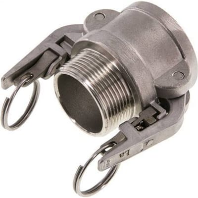 Camlock DN 40 (1 1/2'') Veiligheid Koppeling RvsR 1 1/2'' met buitendraad Type B MIL-C-27487