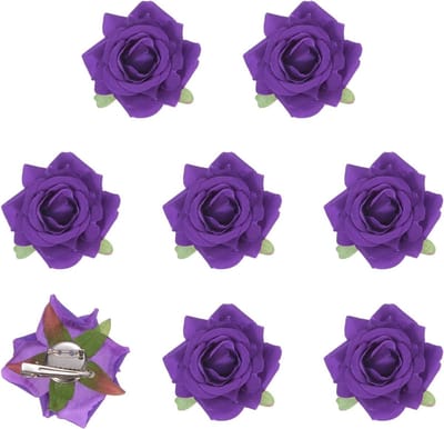 8 Pack Roze Haarclips met Bloemen, 16.7 cm Haarspelden voor Bruiloft en Feest, Haaraccessoires voor Vrouwen met Bloemenmotief
