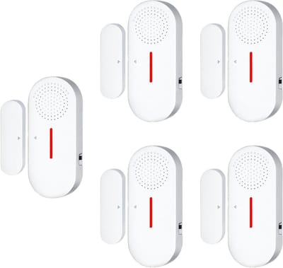 Deurraam Alarm - Venster Sensor - Kinderveiligheid Thuis - 110dB Geluidsniveau - 5 stuks - Wit