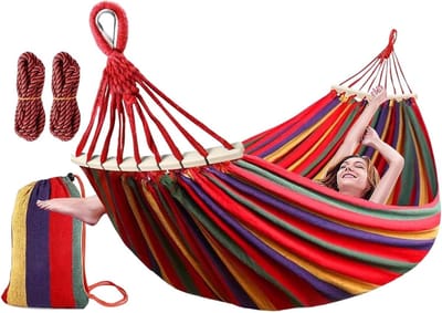 Draagbare Hangmat - Tuin Relax - Buiten Ontspannen - Stabiele Dubbele Schommel - 220 x 150 cm - Niet gespecificeerd