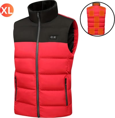 Nivard Verwarmde Bodywarmer - Heated Vest - Elektrische Bodywarmer - Wasbaar - Oplaadbaar - Dames - Maat XL - Rood