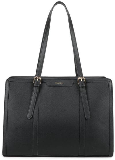 Gallantry® Vegan PU-leer Dames Handtas – Werktas, Schooltas & Laptop Tas – Waterafstotend – Verstelbare & Afneembare Schouderband – Zwart