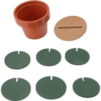7 Stuks Cactus Onderzetter Set Schattig Grappig Groene Cactus Onderzetter Antislip Hitte-isolatie Thee Onderzetter met brown