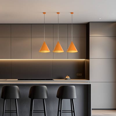 TK Lighting Hanglamp Cono, 1-lamp, Ø 25 cm, oranje, E27