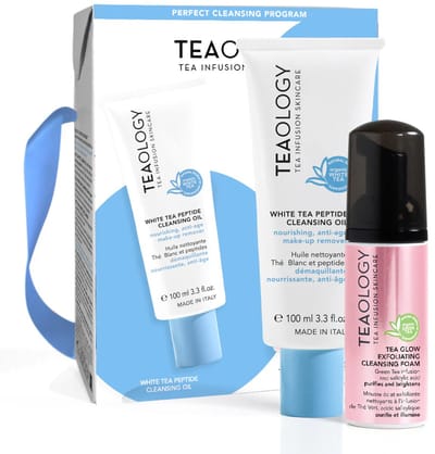 Teaology Cleansing Kit - Peptide Cleansing Oil + Tea Glow Foam – Dubbele Gezichtsreiniging met Antioxidanten & Peptiden – Clean Beauty – Voor Een Zachte, Stralende & Perfect Gereinigde Huid – Vegan & Geschikt Voor Alle Huidtypes – Cadeautip
