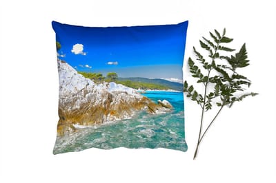 Sierkussens - Kussentjes Woonkamer - 40x40 cm - Zee - Klif - Zomer - Tropisch