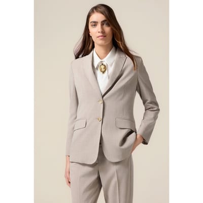 Oltre Fluid Viscose Blend Blazer Beige Size: 46 | Blazers Outlet | Dames | Beige