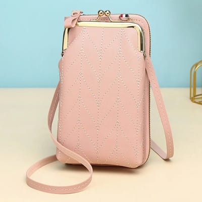 Without Lemon - 2-in-1 Portemonnee en Telefoon - Crossbody Tasje - PU Leer - Uitgaan - Vakantie - Handig - 19x11x5cm - Roze