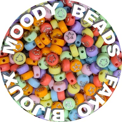 Fako Bijoux® - Moody Mix Kralen - Acryl - 7mm - Sieraden Maken - 250 Stuks - Mix Zilver