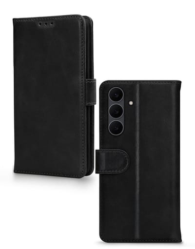 Mobilize Telefoonhoesje geschikt voor Samsung Galaxy S25 FE Hoesje | Mobilize Premium Gelly Bookcase Portemonnee | Pasjeshouder voor 3 Pasjes | Telefoonhoesje voor Pinpas / OV Kaart / Rijbewijs - Zwart