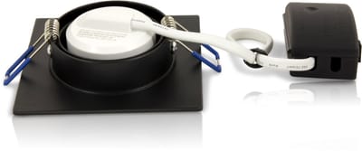 Platte inbouwspot Aapo -Vierkant Zwart -Extra Warm Wit -Dimbaar -3.8W -RTM Lighting LED