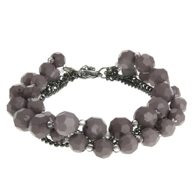 Behave - armband met grijze facetkralen - stijlvol voor elke dag