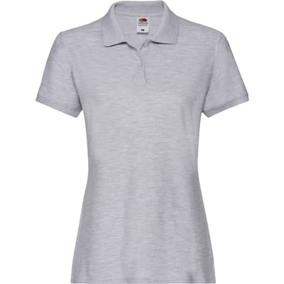 Fruit Of The Loom Vrouwen Dames-Fit Premium Poloshirt Met Korte Mouwen (Atletische Heide Grijs)