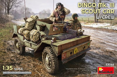 MiniArt Modelbouwpakket Militaire voertuigen - 53088 Dingo Mk. III Scout Car met Bemanning WWII - Britse Pantserwagen Plastic - 1:35 - Modelbouw