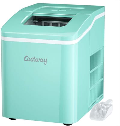 Efficiënte IJsblokjesmachine - 12 kg per dag, Compact en Draagbaar, 9 IJsblokjes in 8 Min, 1,6 L Watertank