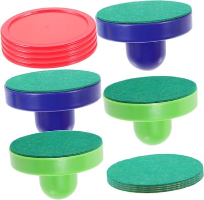 Airhockey Set - Pucks en Duwers - Tafelspel - Milieuvriendelijk Materiaal - 9.6 cm - Diverse kleuren