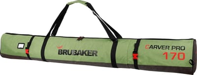 BRUBAKER Carver Performance - Skitas - Voor 1 paar Ski's & Stokken - Gevoerd - Zware Kwaliteit - Scheurvast - Skihoes - Verstelbare draag/schouderbanden - 170 cm - Zwart/Groen