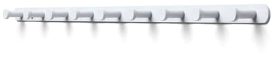 TOJ 9 Haaks Wandkapstok – 70cm - Muur / Wand Kapstok - Hangende Design Muurkapstok - Handdoekrek - RVS - Wit