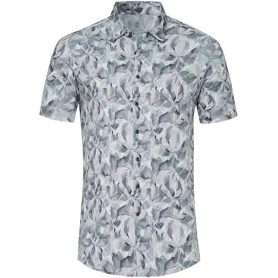 Desoto Overhemd Allover Fantasy Leaves Smoky Grey / male