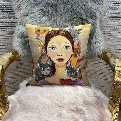 Kussen koho Picasso Cat Power 45x45- Modern - Woonkamer - Salon - Slaapkamer - Eetkamer - Sierkussen - Kussenhoes - Kat Motief