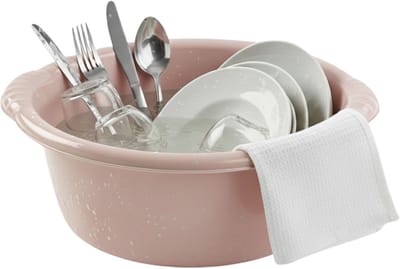 Plasticforte Afwasteil - Afwasbak - 15 liter - beige - rond - 46 x 17 cm - kunststof - ruime opvangbak - emmer