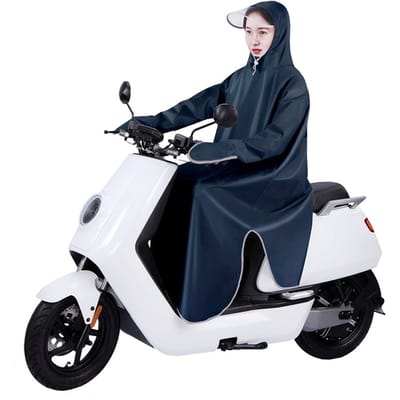 Elektrische Fiets Regenjas Vergrote Bescherming Oxford Stof Volwassenen Mouw Regenponcho voor Fietsen Marineblauw 5XL marineblauwe kleur