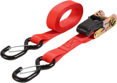 Ratelriem met haak - Spanband Vastzetband - Vrachttransport - Slijtvast polyesterweefsel - 3 meter - Rood