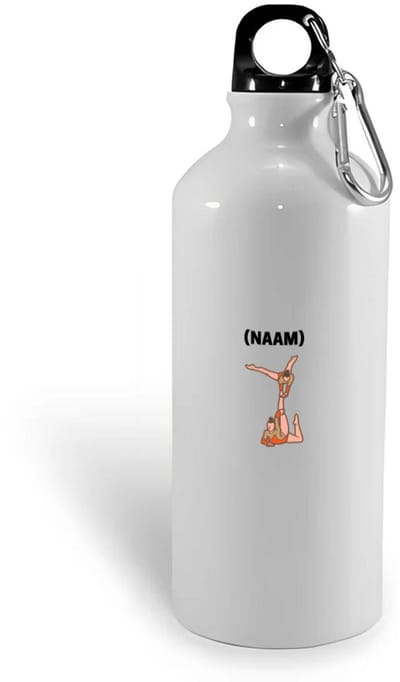 Hacebo® - acroyoga 2 vrouwen met je eigen naam waterfles - Acrobatiek - mensen die acrobatiek/acroyoga beoefenen - acrobaat - acroyoga - mensen die houden van acrobatiek - verjaardag - cadeau - kado - geschenk - gift - water fles - 400ML