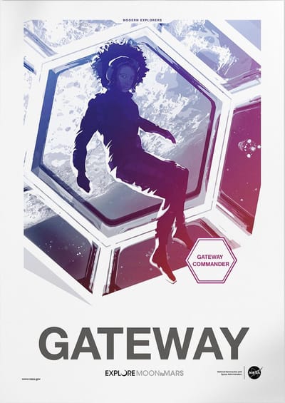 Moon To Mars Gateway Commander | Space, Astronomie & Ruimtevaart Poster | A3: 30x40 cm