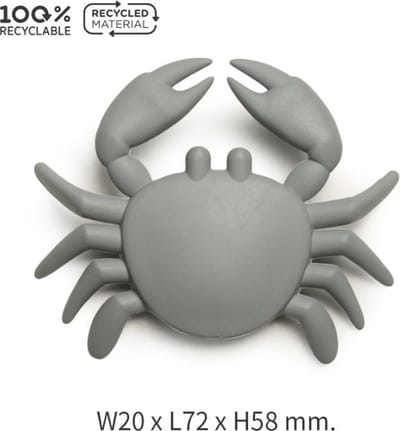 Qualy - Licht Grijs "Sea Crab Magnet” W20 x L72 x H58 mm 24 gr Koelkastmagneet | Whiteboard Magneet | Magnet - Magneten