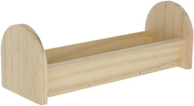 Voerbak Knaagdieren - Voerbakje Hout - Voeren Kleine Dieren - Ruimte Voor Meerdere - 550 ml - Bruin
