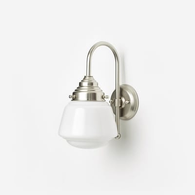 Wandlamp High Button Meander Matnikkel - Art Deco Trade